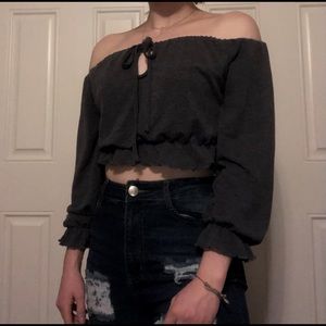 Off the shoulder cropped top